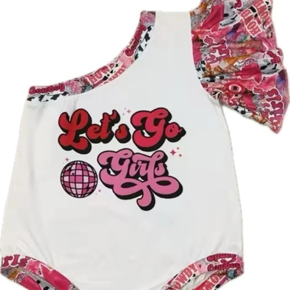 New Colorful baby girl’s Graphic Design “let’s go girls” 3-6 months